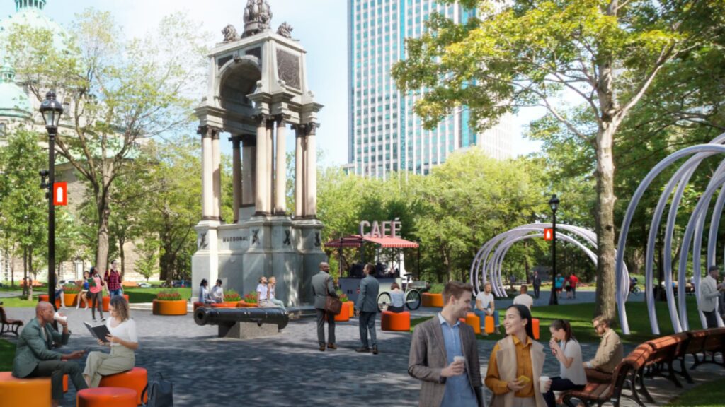 La place du Canada, un exemple d'espace public mis en valeur au centre-ville de Montréal