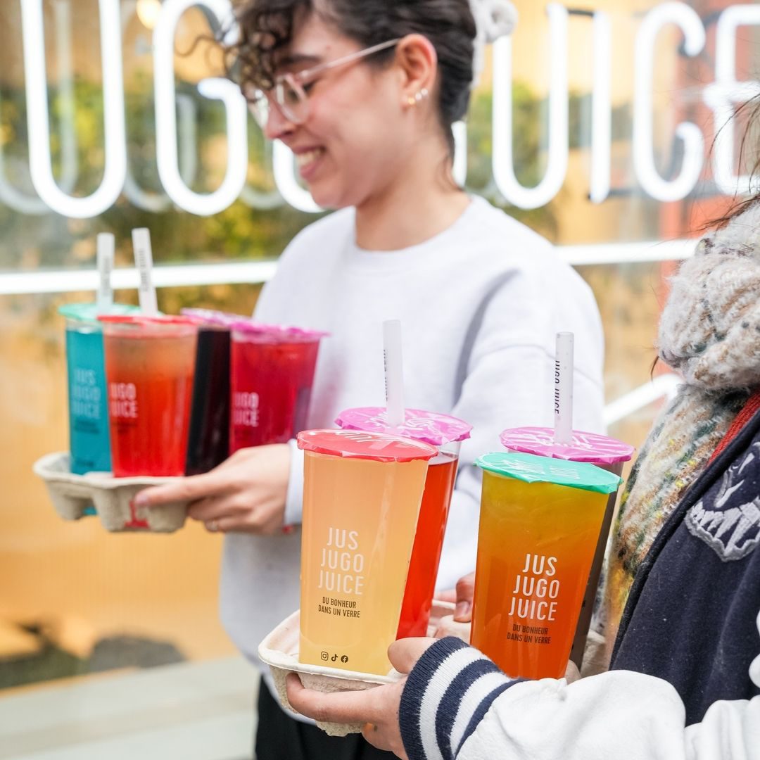 Smoothies et jus frais de Jugo Juice, centre-ville de Montréal.