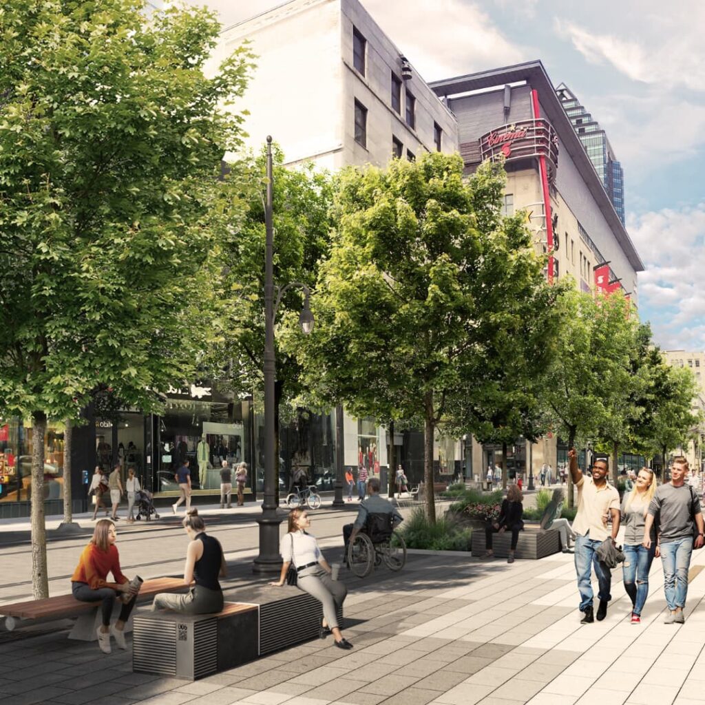 La nouvelle rue Sainte-Catherine, au coeur du centre-ville de Montréal