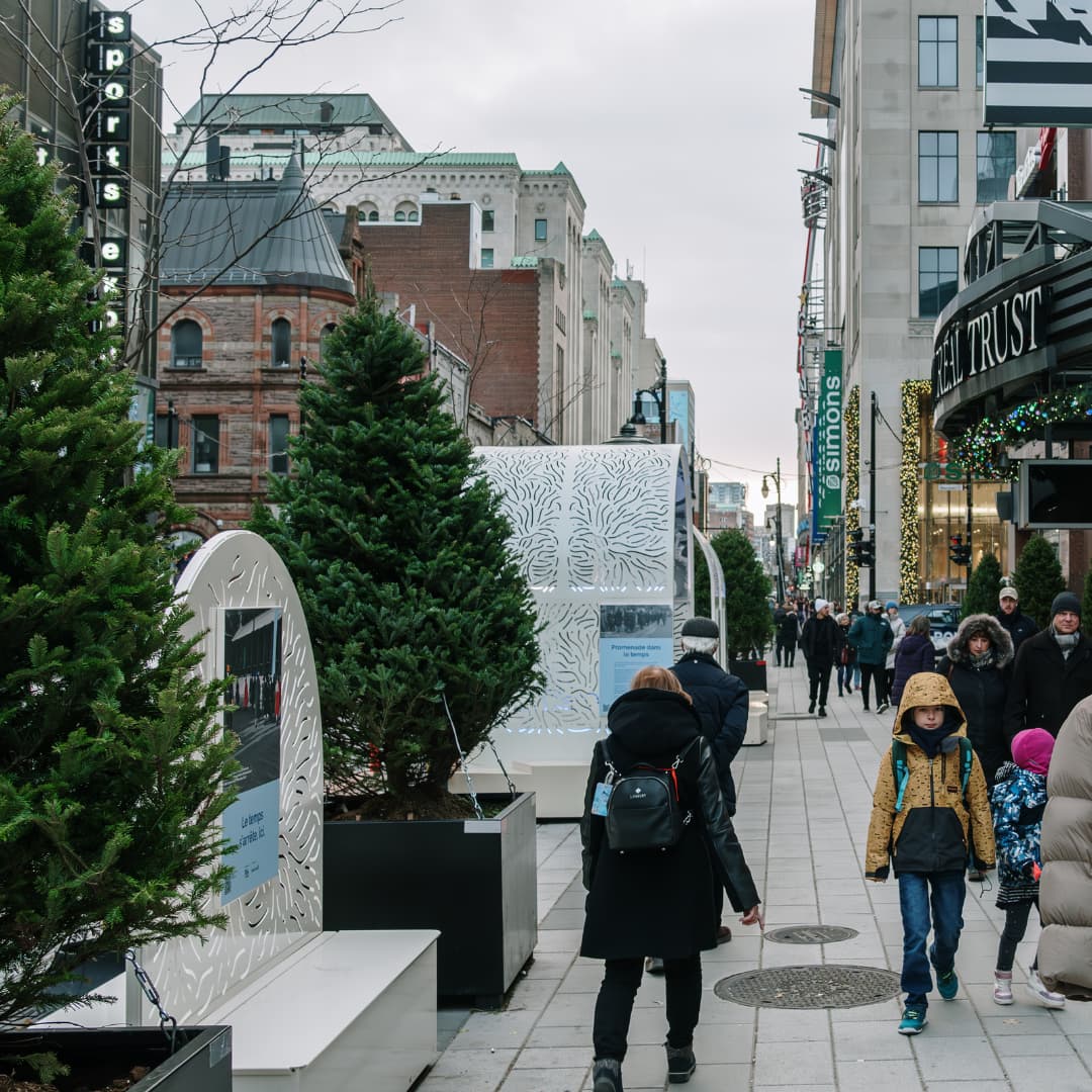 Habitants qui marchent  au centre-ville de Montréal