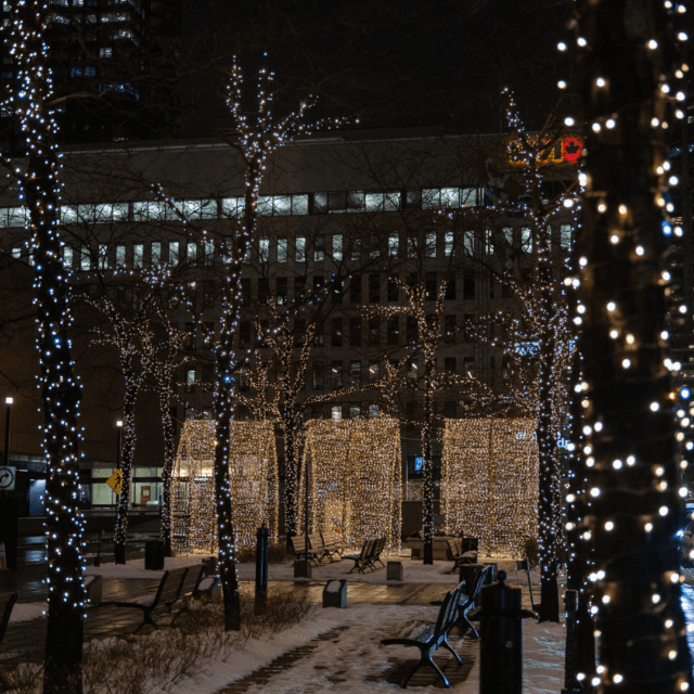 Illuminations hivernales à la Place Monseigneur Charbonneau