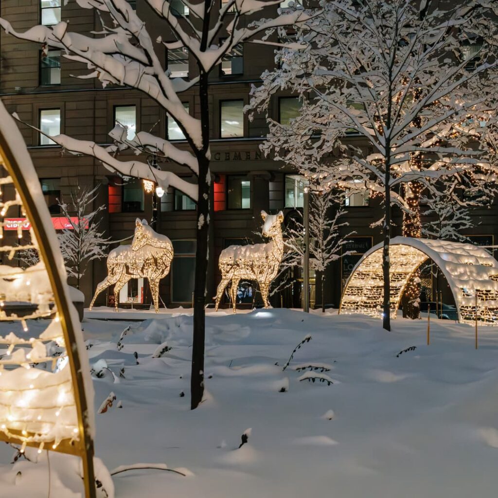 Biches Illuminées au centre ville de montréal