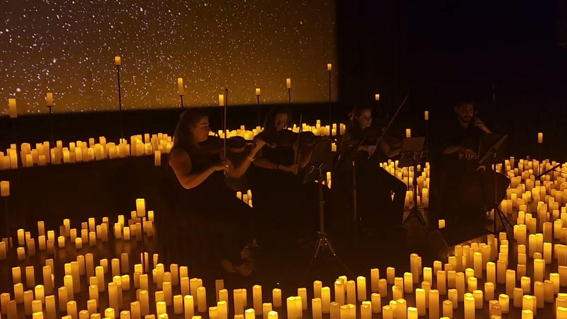 Candlelight string quartet playing tribute to Abba