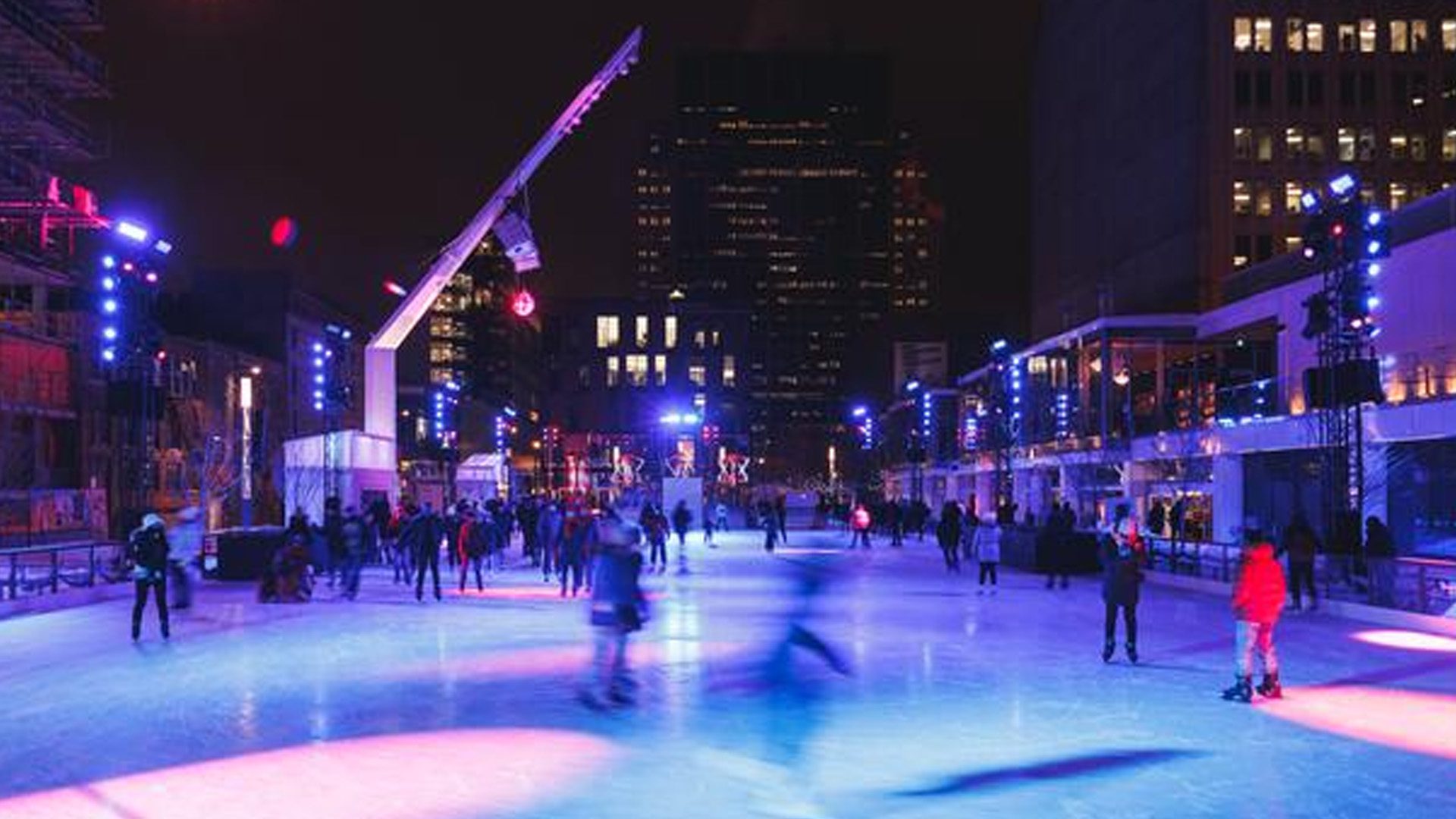 Evening skating at the Esplanade skating rink