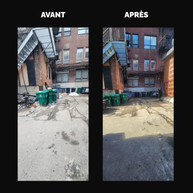 Le résultat de la brigade de propreté, au centre-ville de Montréal