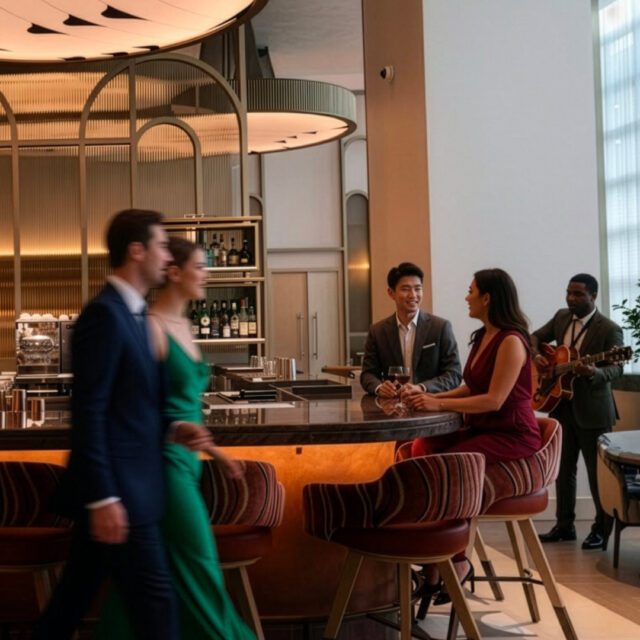 Ambiance chic au NINI Salon à Cocktails, hôtel Sofitel.